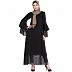 Designer lace abaya- Black